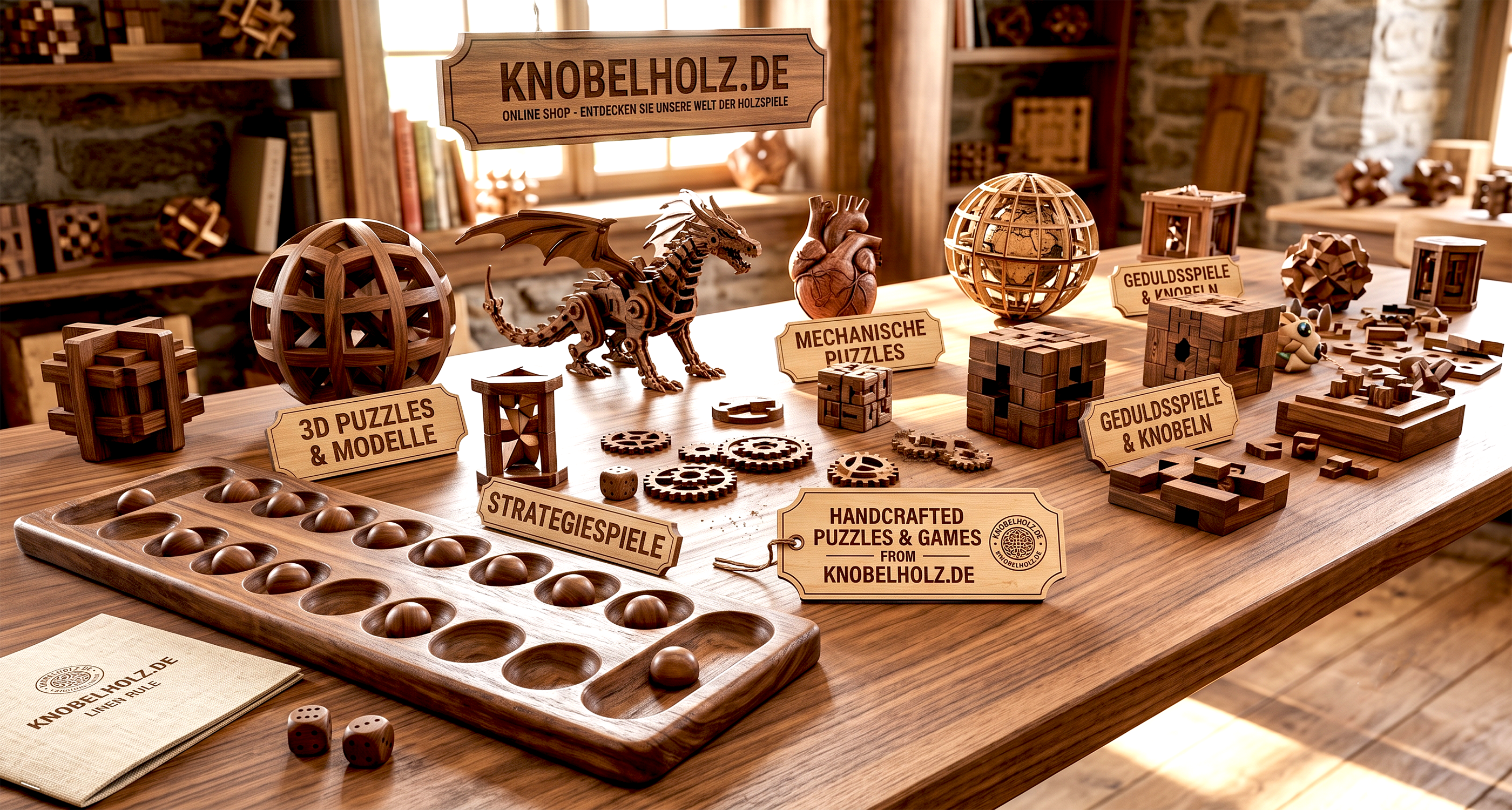 Knobelholz, jeux de société et puzzles artisanaux en bois de qualité supérieure