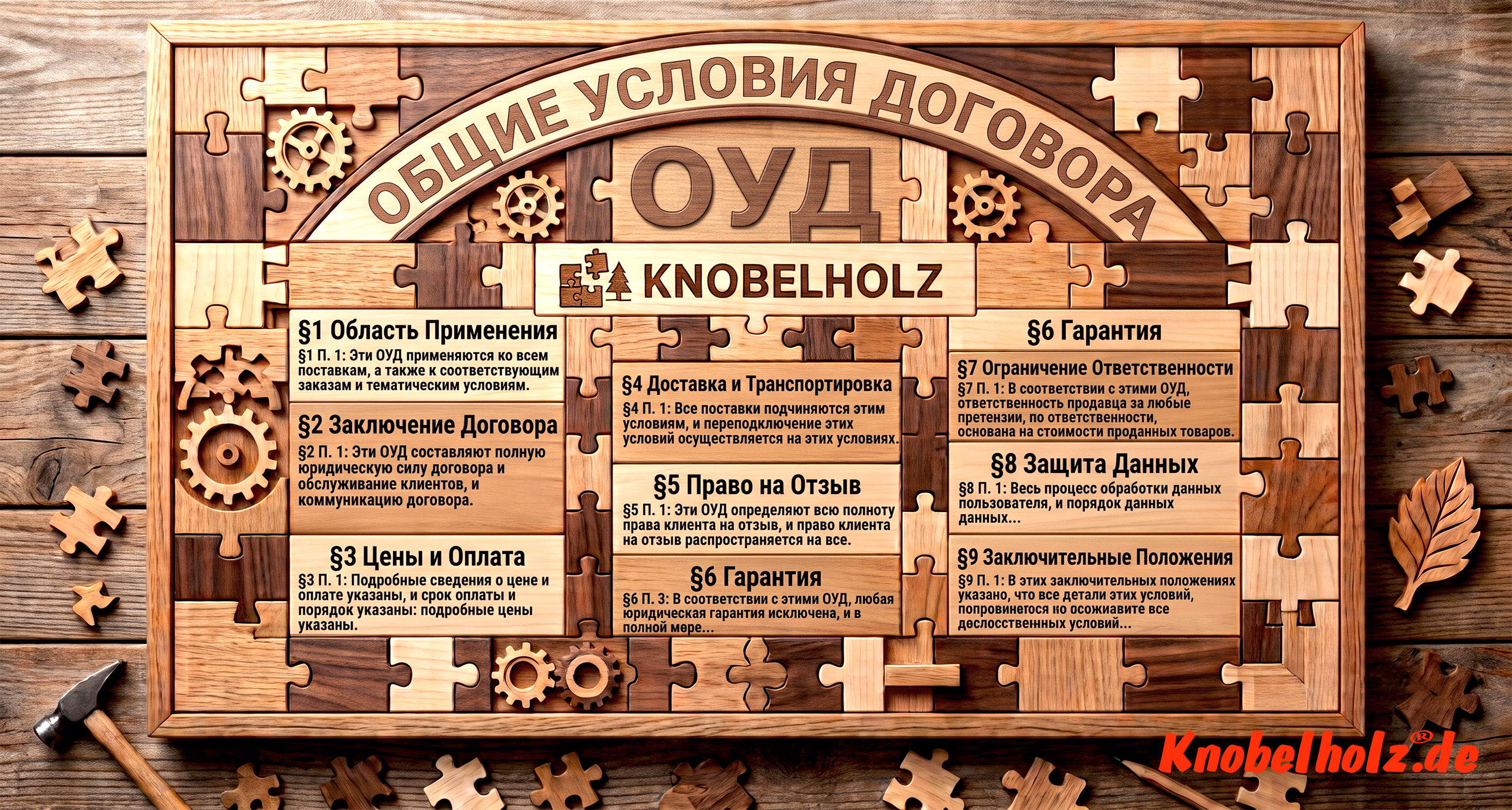 Здесь вы можете ознакомиться с общими условиями и положениями (ОУП) компании Knobelholz.
