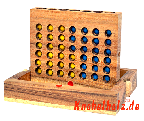 Strategy game connect four bingo samanea wooden box