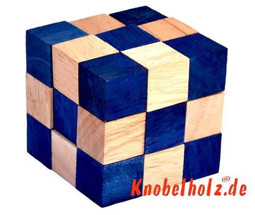 Snake Cube Level Box blau snake cube wooden puzzle box