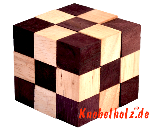 cubo di serpente natura marrone piccolo dal cubo di serpente casella di livello samanea puzzle di legno di raccolta