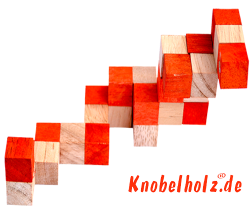 kostka pozioma węża rozwiązanie pomarańczowy krok 5 rozwiązanie węża sześcian drewniane puzzle