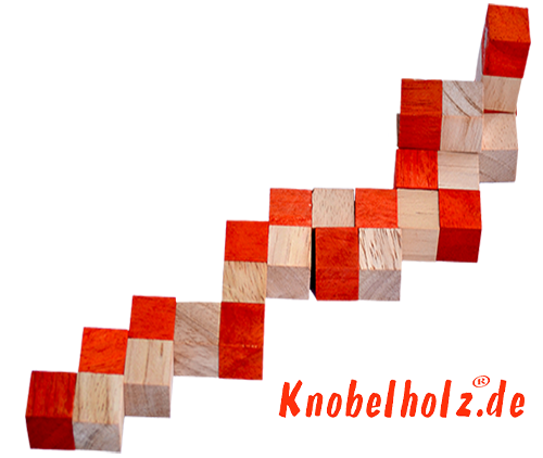kostka pozioma węża rozwiązanie pomarańczowy krok 3 rozwiązanie węża sześcian drewniane puzzle