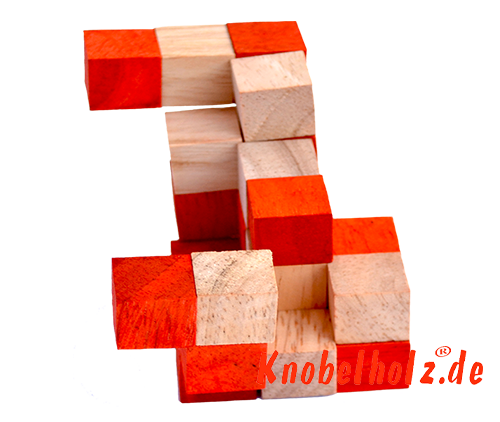 kostka pozioma węża rozwiązanie pomarańczowy krok 8 rozwiązanie węża sześcian drewniane puzzle