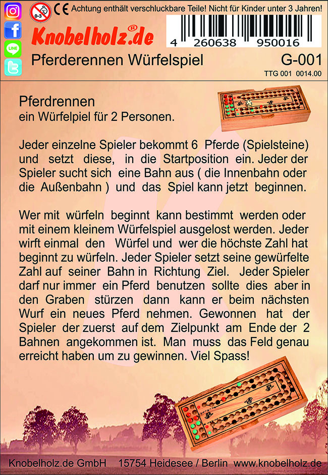 Spielanleitung, Lösung des Pferderennen download or print pdf