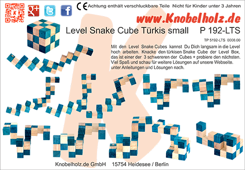 Lösung zum ausdrucken des Snake Cube Türkis small der Snake Cube Level Box