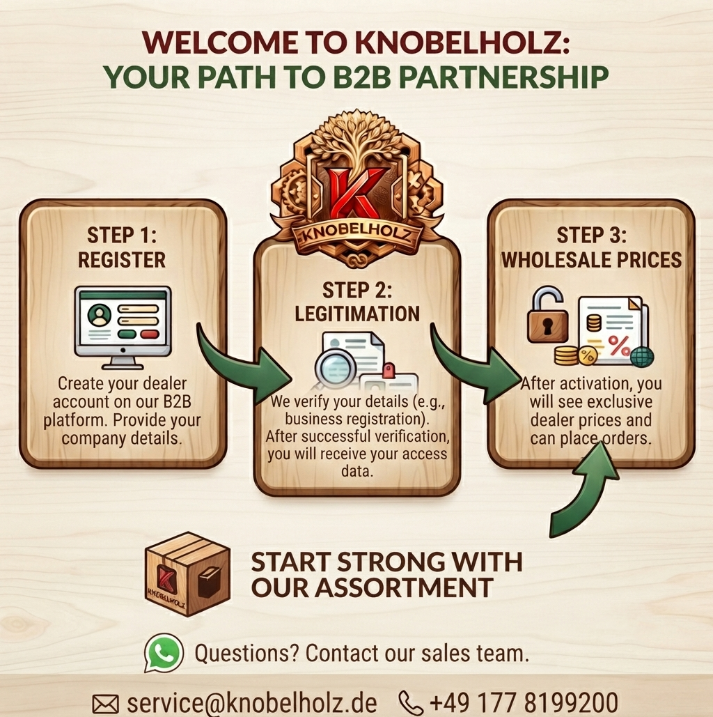 Registration Process for B2B Wholesale Customers at Knobelholz Spielzeug Manufaktur GmbH