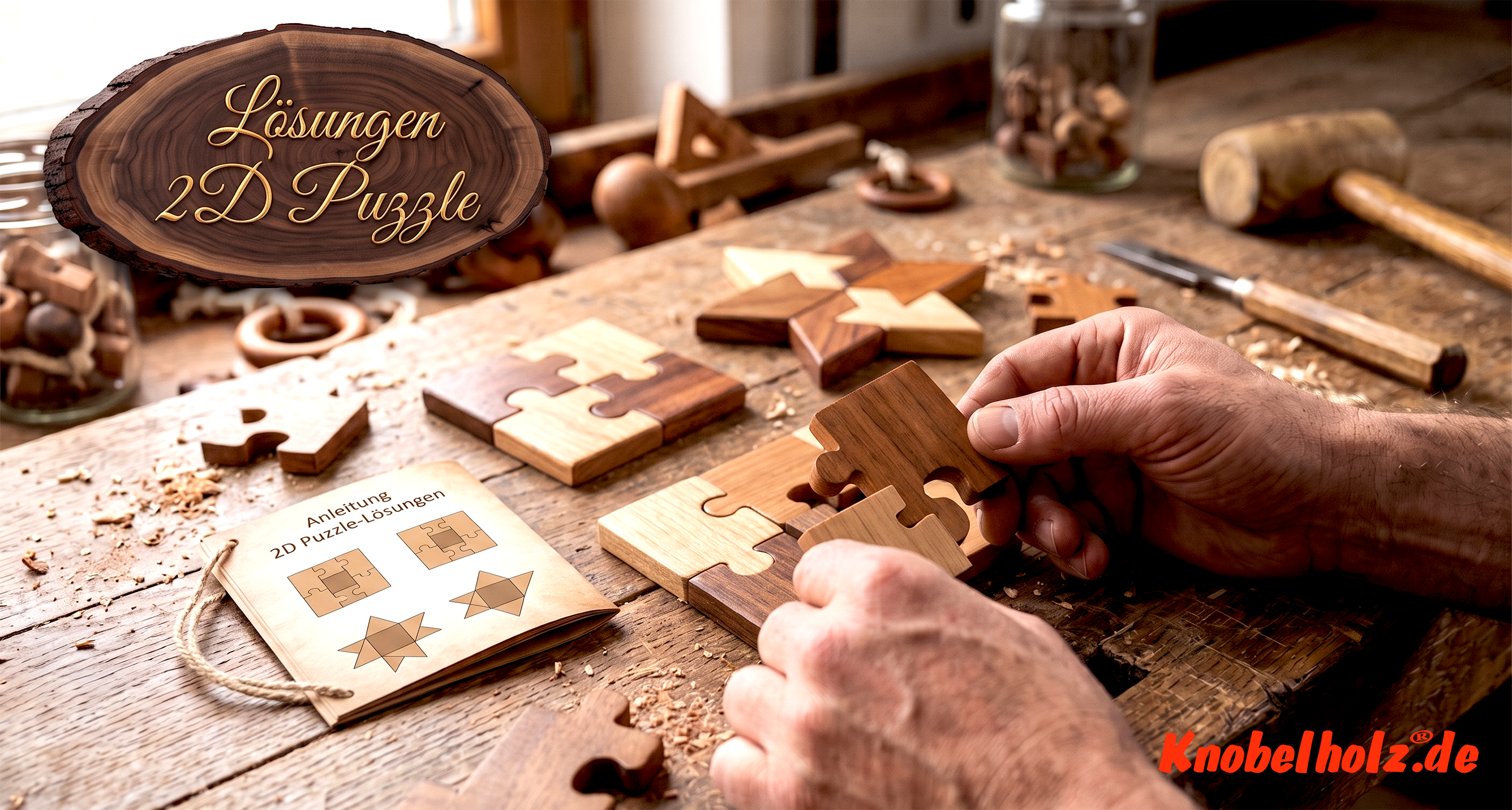 Knobelholz 2D Puzzleanleitungen und Auflösungen für Knobelspiele
