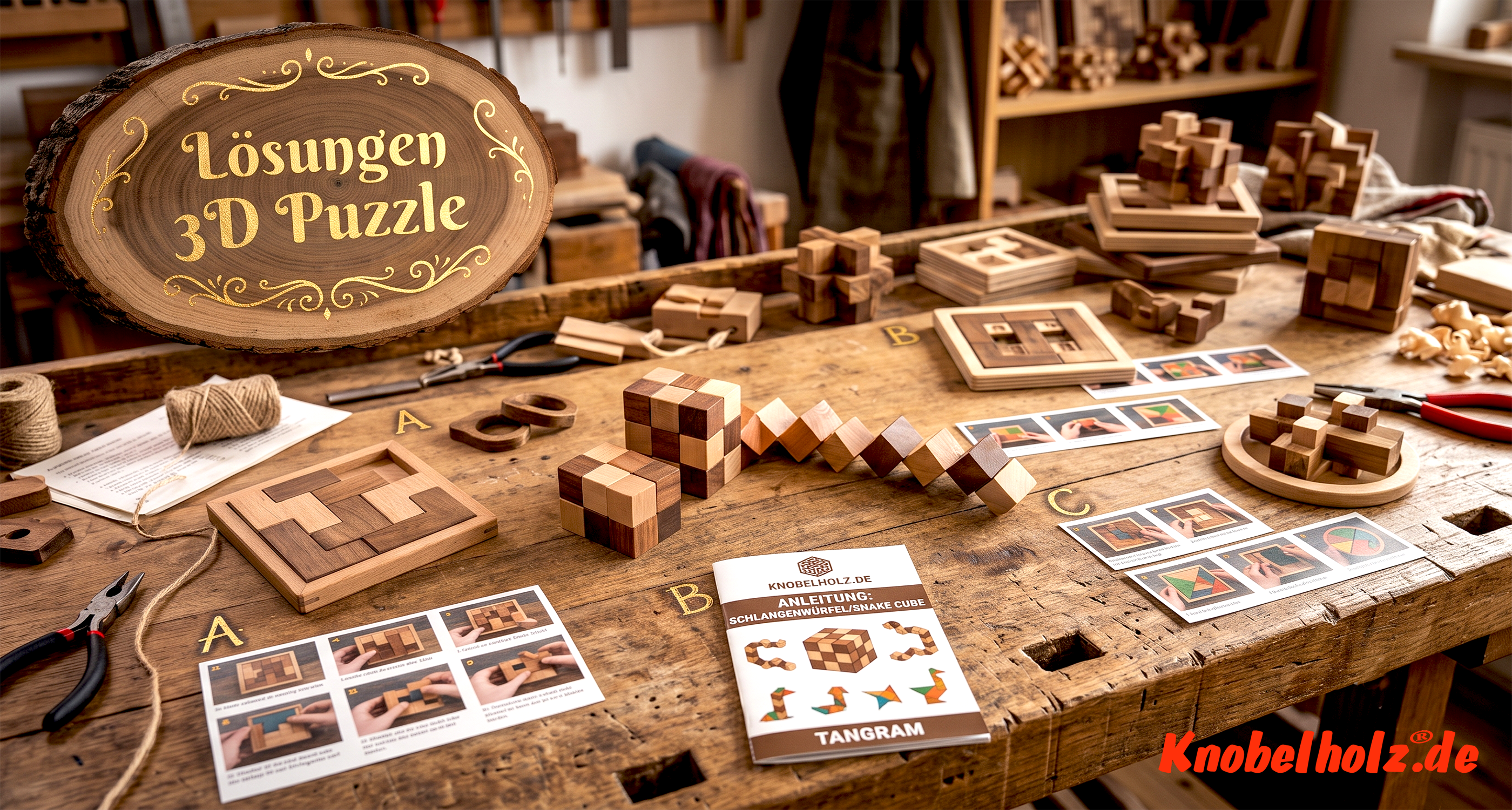 "3D-Puzzle Lösungen | Schritt-für-Schritt-Anleitungen auf Knobelholz.de"