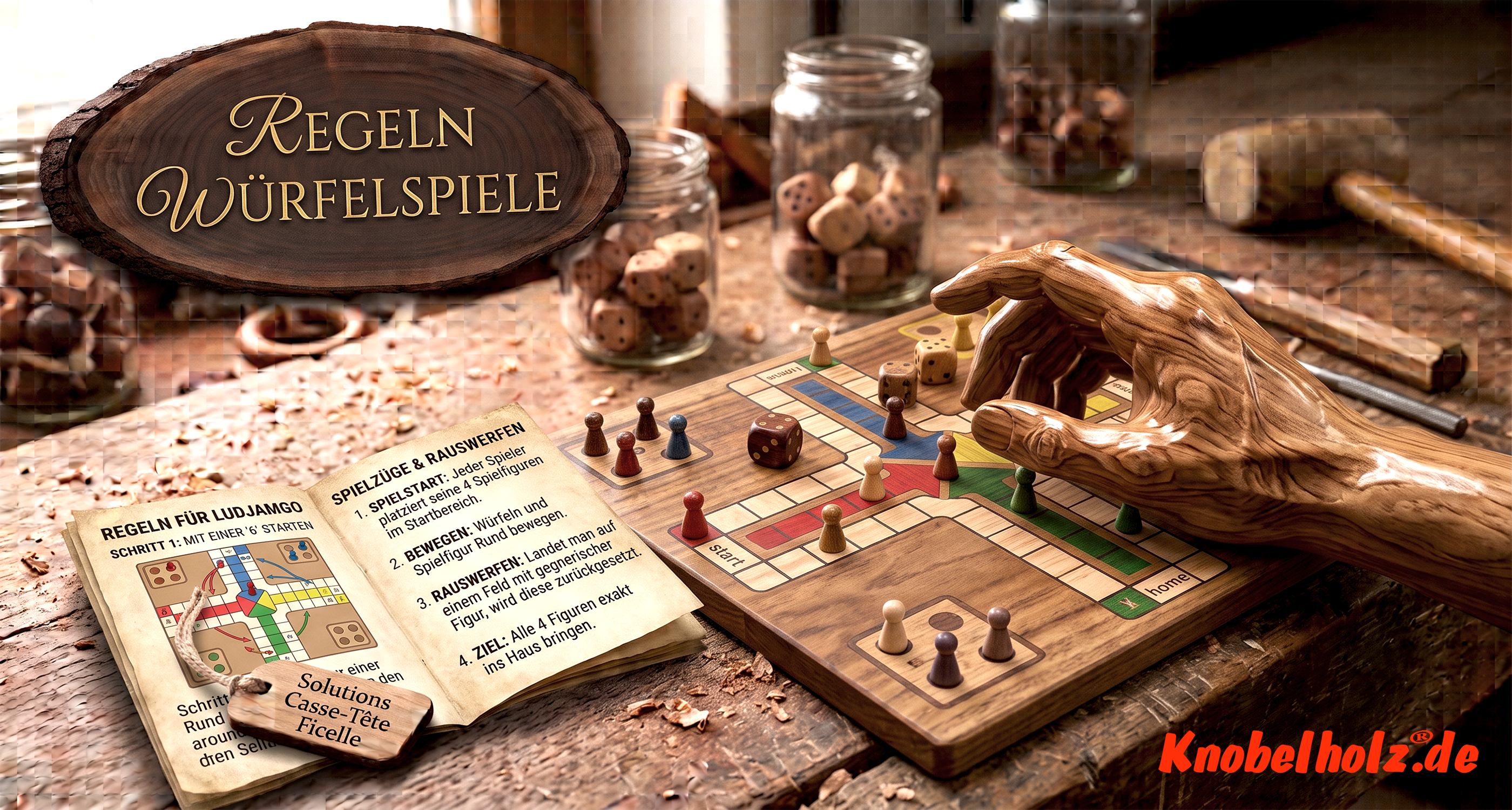 Knobelholz Spielanleitungen für Würfelspiele Pig Hole Schweinchenspiel, Barricade