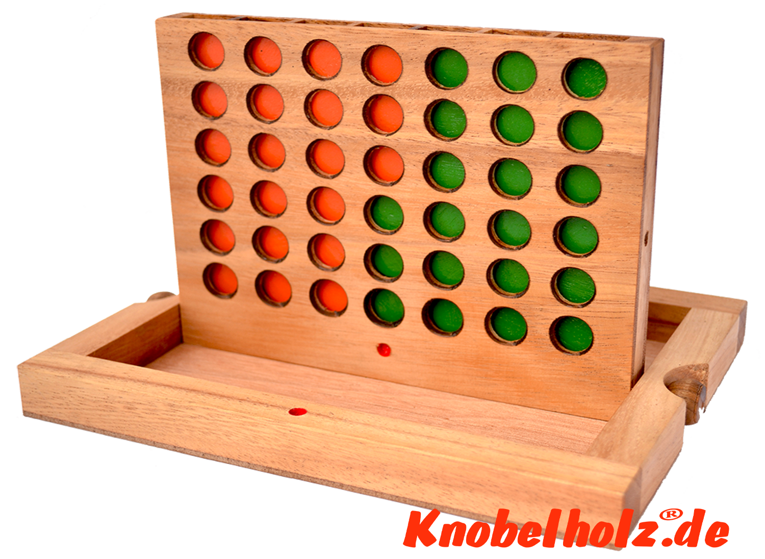 Connectez quatre bingo quatre rangs avec des chips dans la boîte en bois de samanea