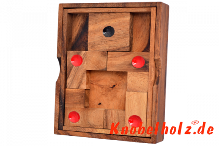 Khun Pan Center Schiebespiel in kleiner Holzbox mit vielen Startmöglichkeiten auch als Blog oder Einparken bekannt
