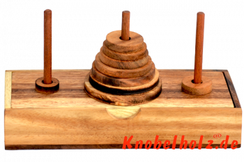 Turm von Hanoi mit 9 runden Scheiben Logikspiel in einer Holzbox Pagoda wooden puzzle