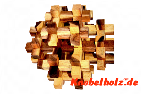 Aramas 3D Big Käfig  Holzpuzzle Käfig Puzzle Tavor Holzpuzzle tricky mit 36 Holzteilen Wooden IQ Game, Geduld Puzzle, Denkspiel in den Maßen 23,3 x 23,3 x 23,3 cm, samanea brain teaser