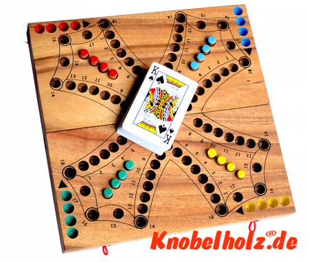 Tock Tock Game small ist ein Unterhaltungsspiel mit Karten in den Maßen 25,8 x 12,6 x 4,5 cm Tock Samanea wooden board