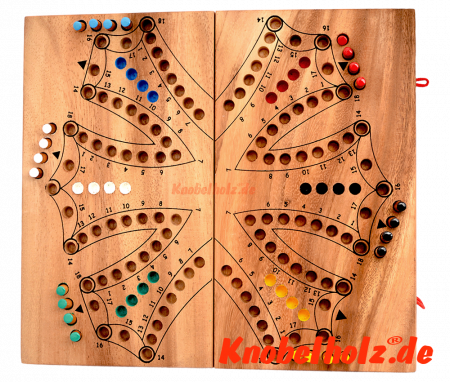 Tock Tock Spiel Holz für 6 Spieler Toc ist ein Unterhaltungsspiel mit Spielkarten in den Maßen 25,8 x 25,8 x 2,5 cm Tock Samanea Klabbspiel