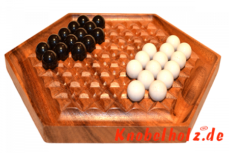 Tabalonie Murmel Strategiespiel Steinkugeln auf dem Gameboard mit Maßen 39,0 x 39,0 x 4,8 cm, Strategy Tabalonie samanea wooden game