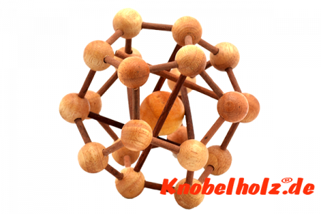 Galaxy Wooden large Atom Puzzle 3D Holzpuzzle, Wooden IQ Game, Geduld Puzzle, Denkspiel in den Maßen 18,0 x 18,0 x 18,0 cm, samanea brain teaser