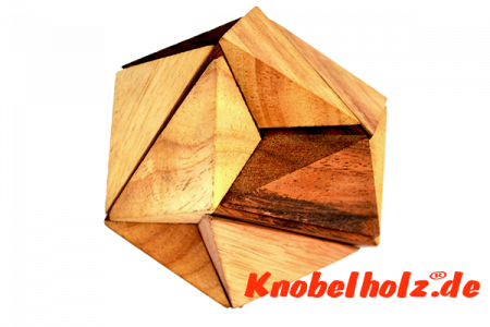 Hexagon Dice Holzpuzzle, Cube Puzzle 3D, Wooden IQ Game, Geduld Puzzle, Denkspiel in den Maßen 6,3 x 6,3 x 6,3 cm, samanea brain teaser