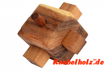 Hi Interlock Puzzle 3D, Schloss Knobelspiel ein Cube Puzzle aus Holz mit den Maßen 8,5 x 8,5 x 8,5 cm samanea wooden brain teaser