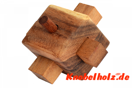 Hi Interlock Puzzle 3D, Schloss Knobelspiel ein Cube Puzzle aus Holz mit den Maßen 8,5 x 8,5 x 8,5 cm samanea wooden brain teaser