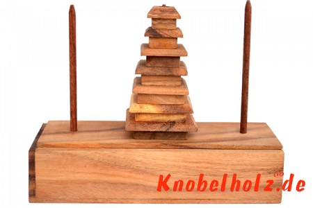 Chadi Turm von Hanoi mit 7 Platten Logikspiel in einer Holzbox Pagoda wooden puzzle