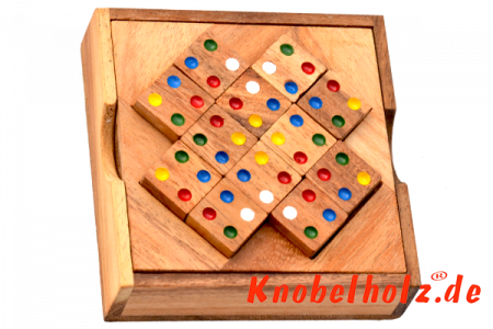 Colour Match Box large das Farbpuzzle Dominotriangle mit farbigen Punkten