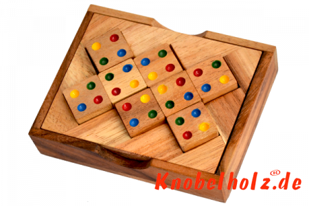 Colour Match Box small das Farbpuzzle Dominotriangle mit farbigen Punkten