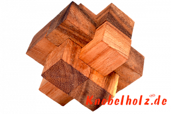 Teufelsknoten L, der Urknoten der Holz und Knobelspiele auch als Zimmermannsknoten bekannt ein interlock wooden puzzle