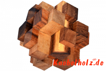 Pen Up large 3D Holzpuzzle Brick schweres Puzzle mit 12 Teilen in den Maßen 11,0 x 11,0 x 11,0 cm, monkey pod brain teaser