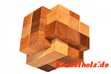 Drachen Puzzle Super Burr Cube18 Teile Würfel Puzzle in den Maßen  9,0 x 9,0 x 9,0 cm samanea wooden brainteaser 