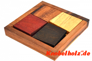 Terassen Puzzle Box Holz Knobelspiel in Holzbox mit den Maßen 12,0 x 12,0 x 3,0 cm samanea wooden brain teaser 