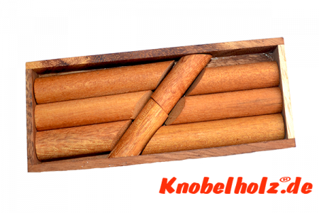 Zigarren Puzzle Box Knobelspiel in Holzbox mit den Maßen 17,7 x 6,5 x 2,2 cm samanea wooden brain teaser 